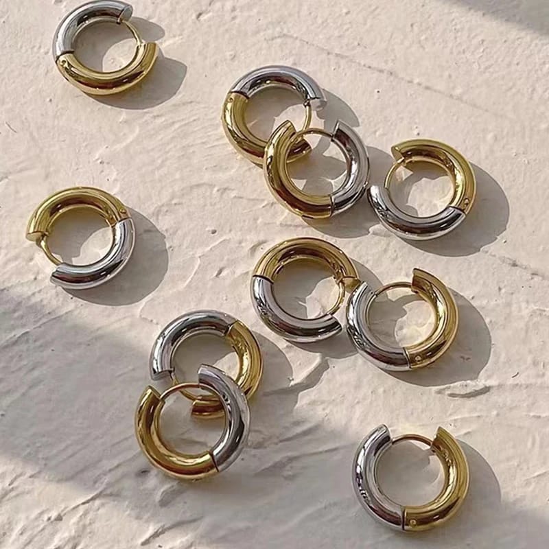 Round hoops silver/gold