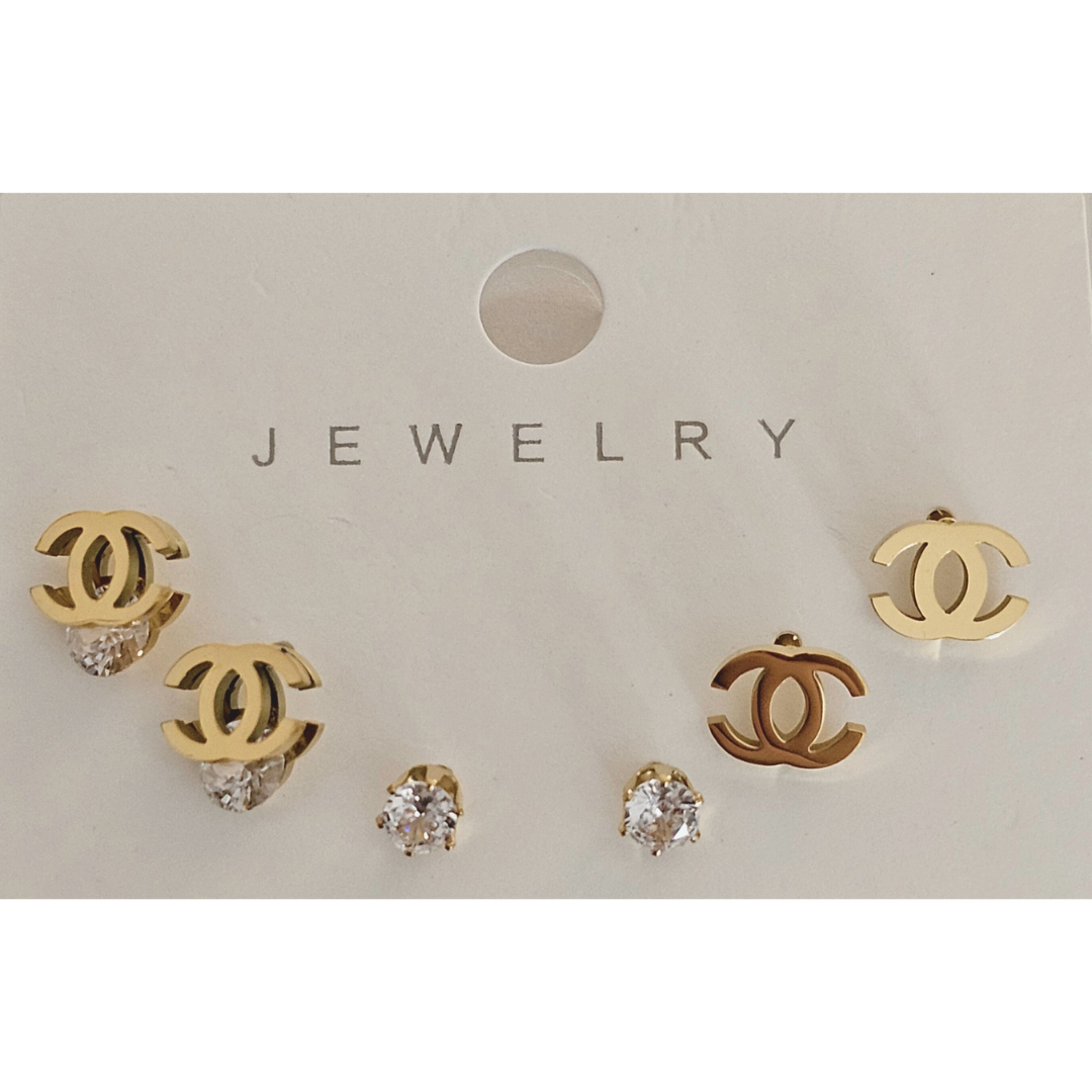 Chanel set of 3 ( studs)